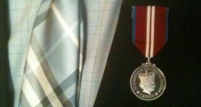 Stewart Lemoine values his Diamond Jubilee Medal
