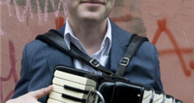 TRUE TALES OF CHUTZPAH: Geoff Berner wields mean accordion, satire
