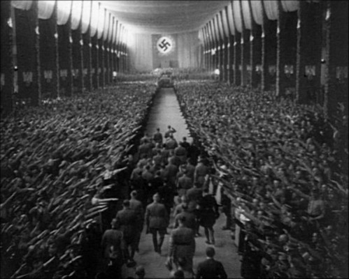 From Triumph of the Will, 1935, by Leni Riefenstahl